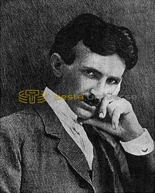 A more modern illustration of a famous Nikola Tesla portrait