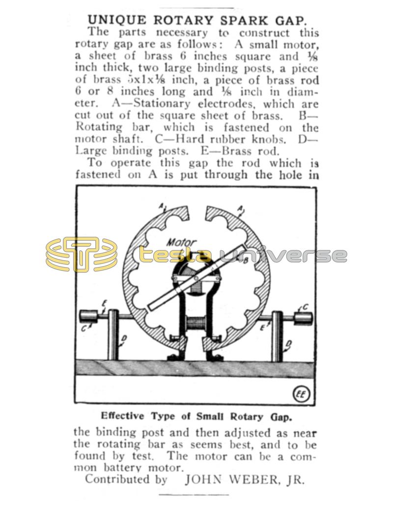 Preview of Unique Rotary Spark Gap article