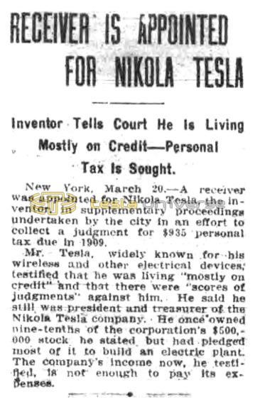 Preview of Receiver is Appointed for Nikola Tesla article