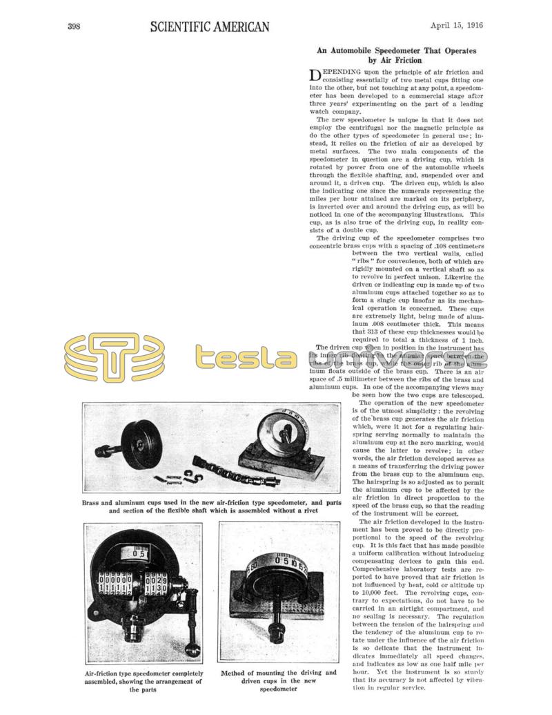 Preview of An Automobile Speedometer That Operates by Air Friction article