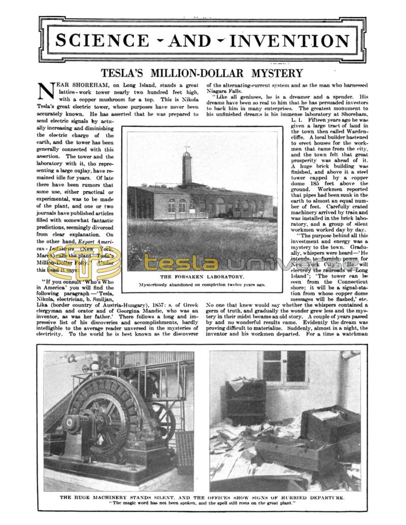 Preview of Tesla's Million-Dollar Mystery article