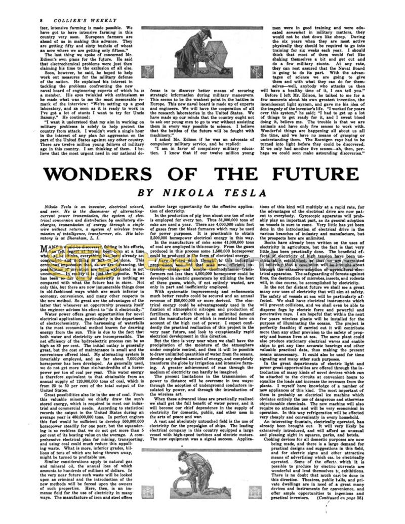 Preview of Wonders of the Future article