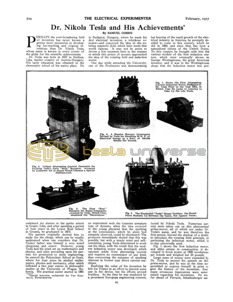 Preview of Dr. Nikola Tesla and His Achievements article