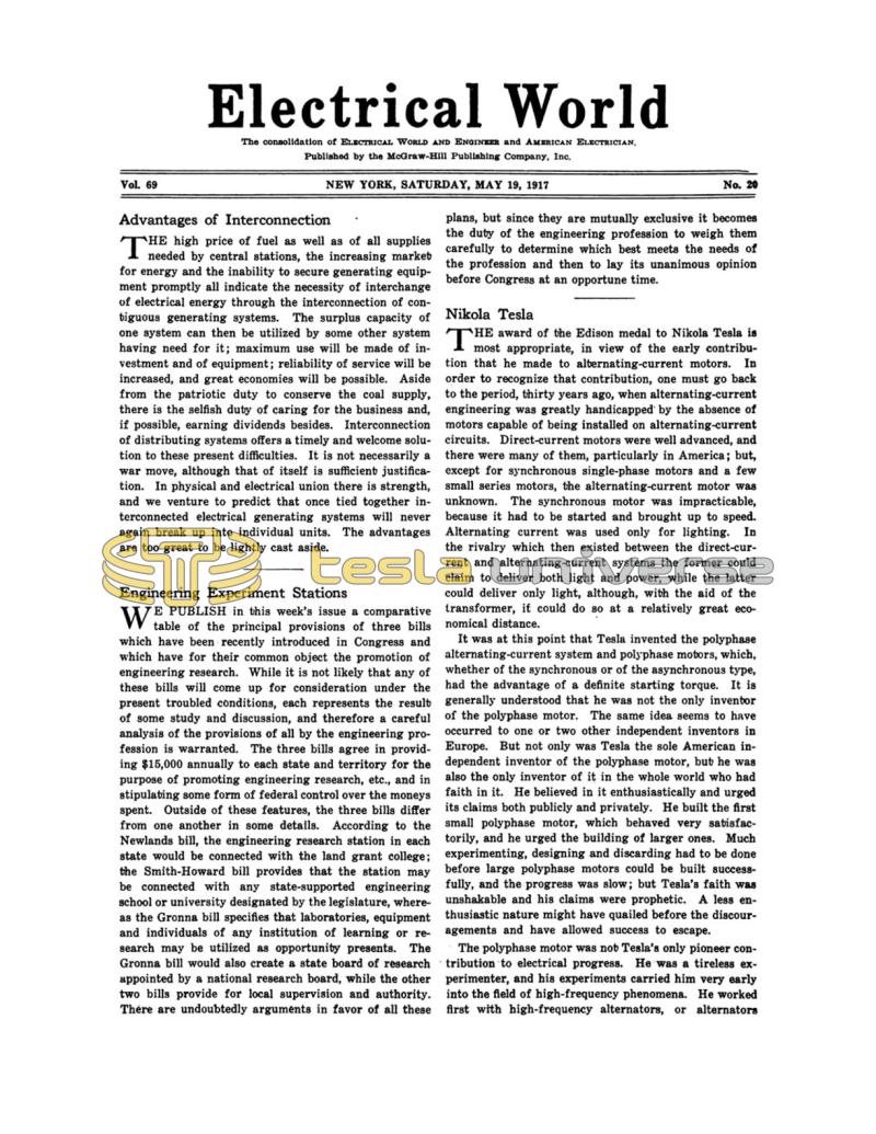 Preview of Nikola Tesla article