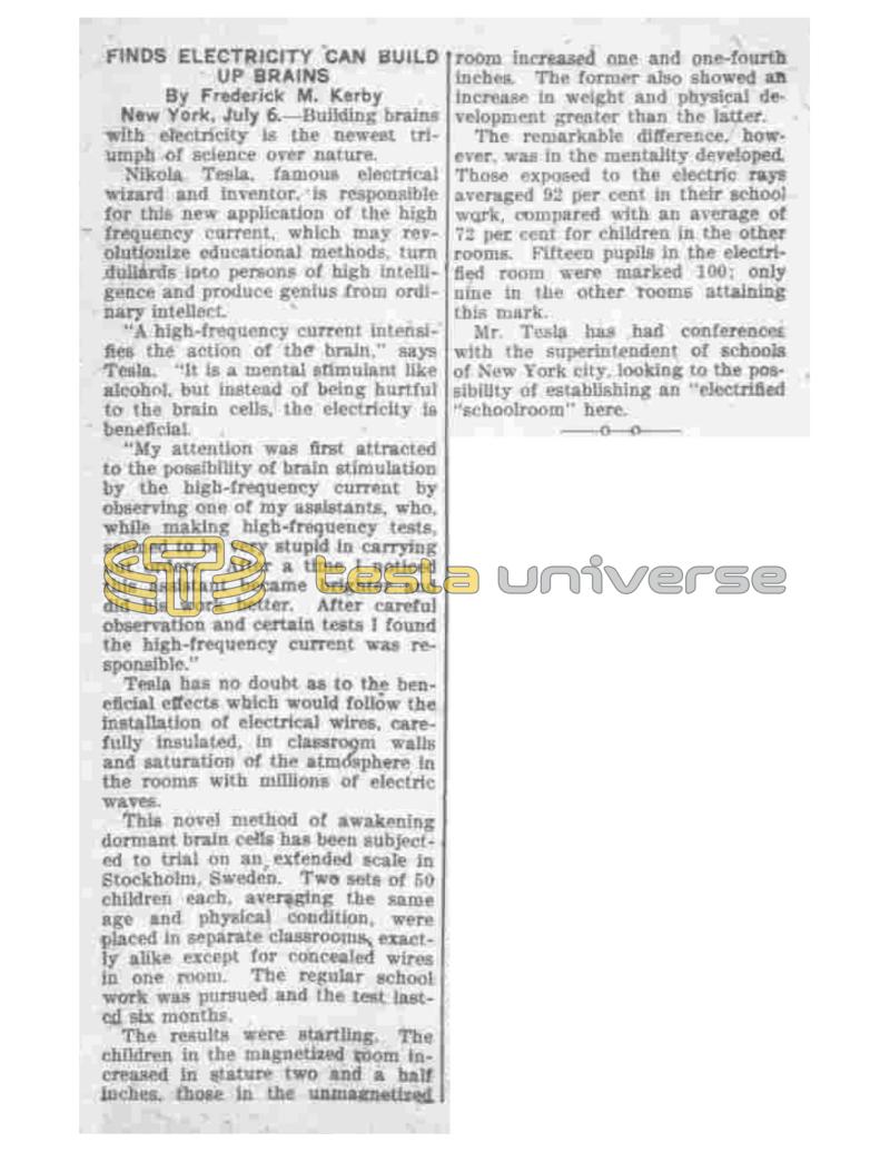 Preview of Finds Electricity Can Build Up Brains  article