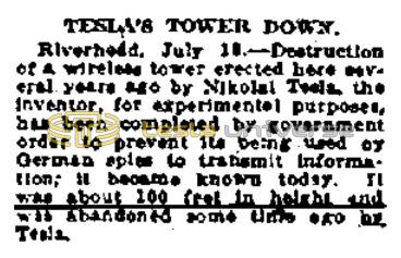 Preview of Tesla's Tower Down article