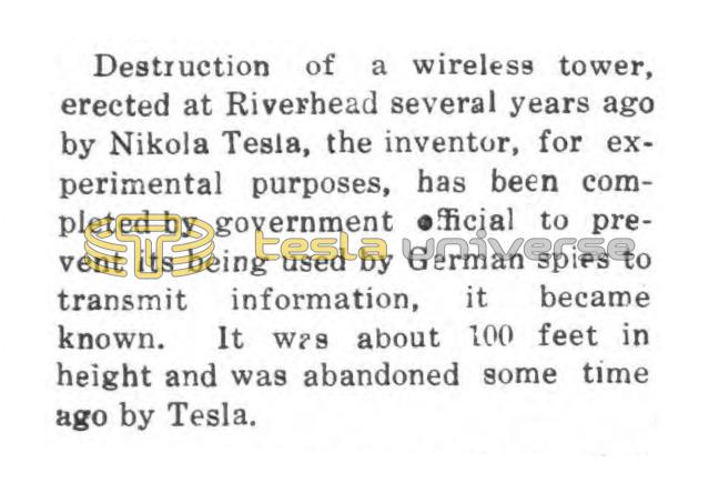 Preview of Wardenclyffe Tower Destruction Completed (reprint 6) article