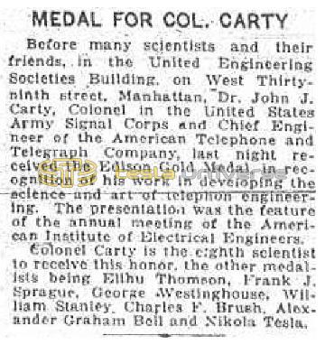 Preview of Medal for Col. Carty article