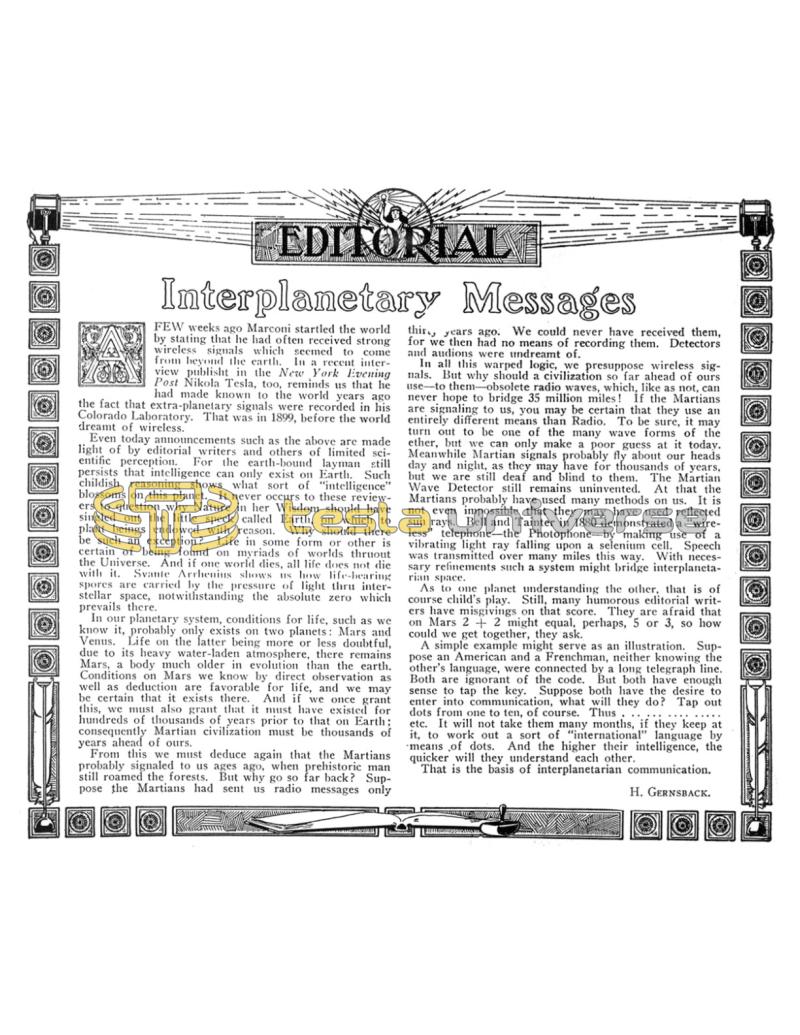 Preview of Interplanetary Messages article