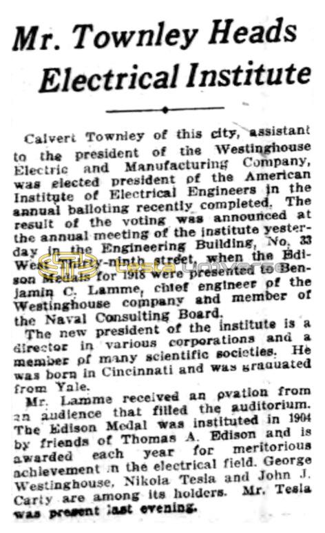 Preview of Mr. Townley Heads Electrical Institute article