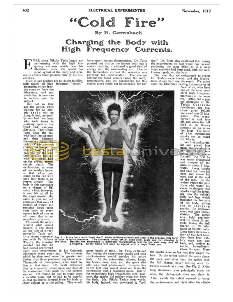 Preview of Cold Fire - Charging the Body with High Frequency Currents article