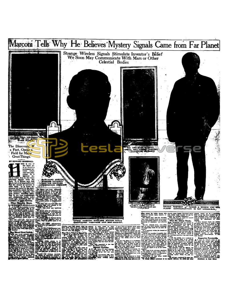 Preview of Marconi Tells Why He Believes Mystery Signals Came from Far Planet article