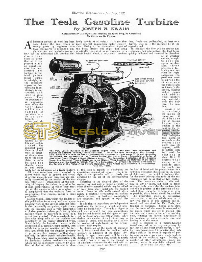 Preview of Tesla Gasoline Turbine article