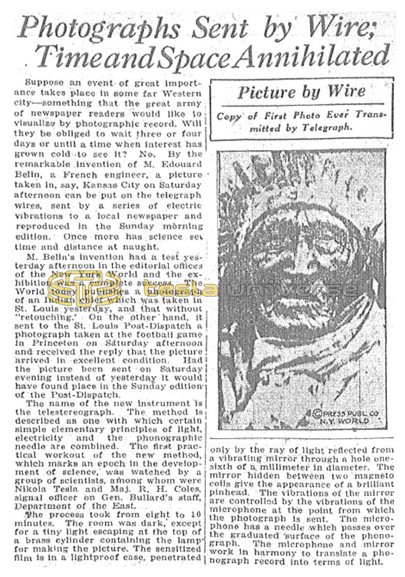 Preview of Photographs Sent by Wire; Time and Space Annihilated article