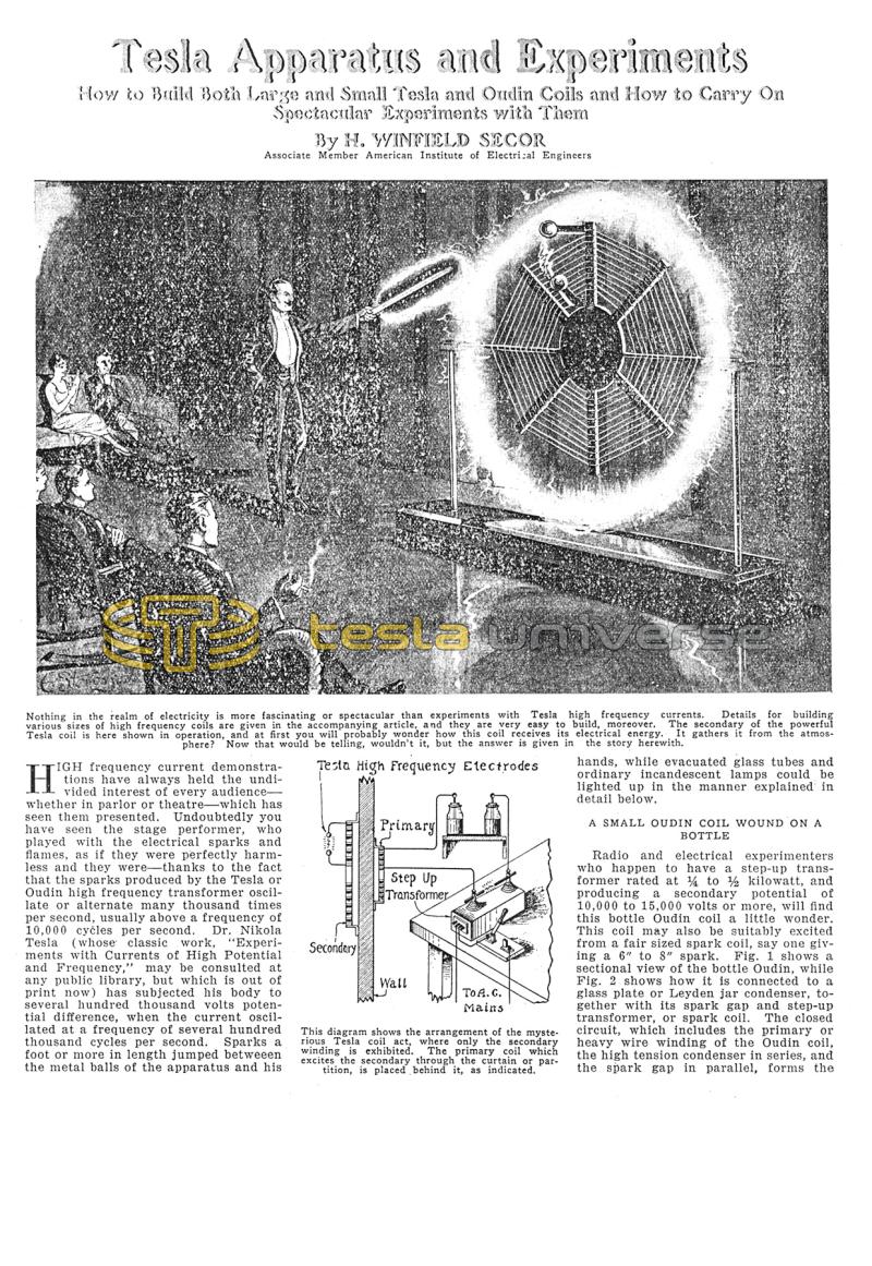 Tesla Apparatus and Experiments - Page 1