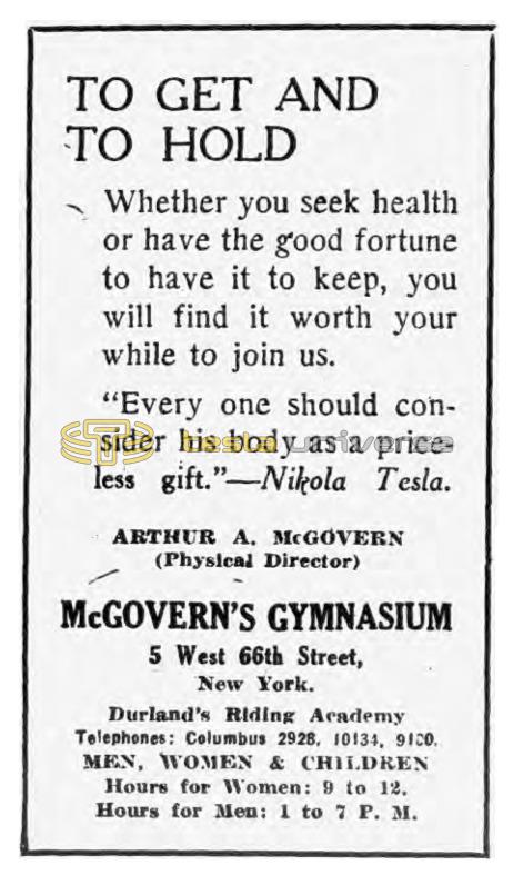 Preview of Gymnasium Ad Featuring Nikola Tesla Quote on Human Body article