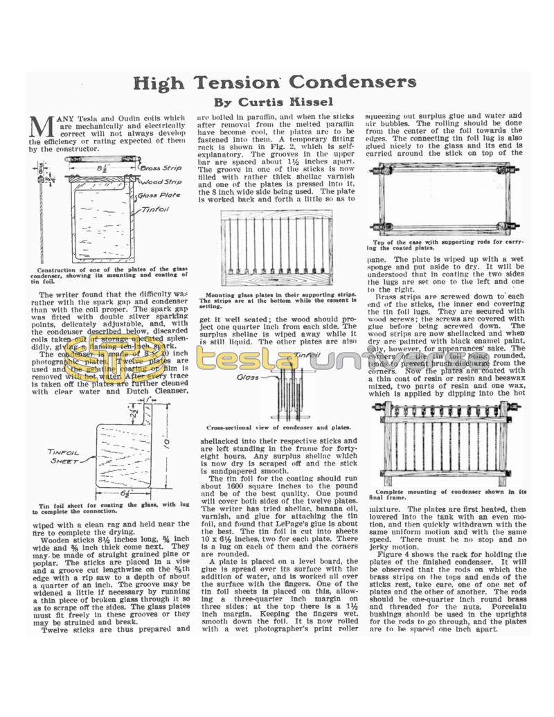 Preview of High Tension Condensers article