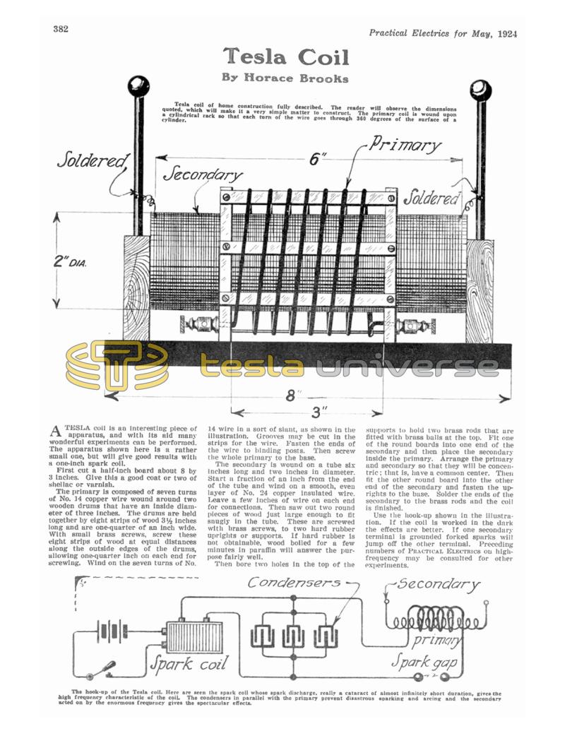 Preview of Tesla Coil (by Horace Brooks) article