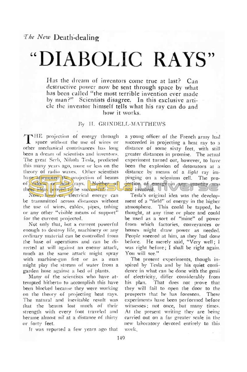 The New Death-Dealing "Diabolic Rays" - Page 149