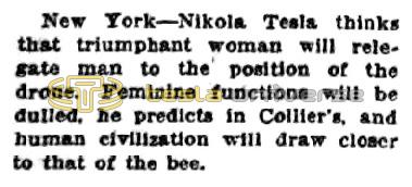Preview of Tesla's Thoughts on the Triumphant Woman article