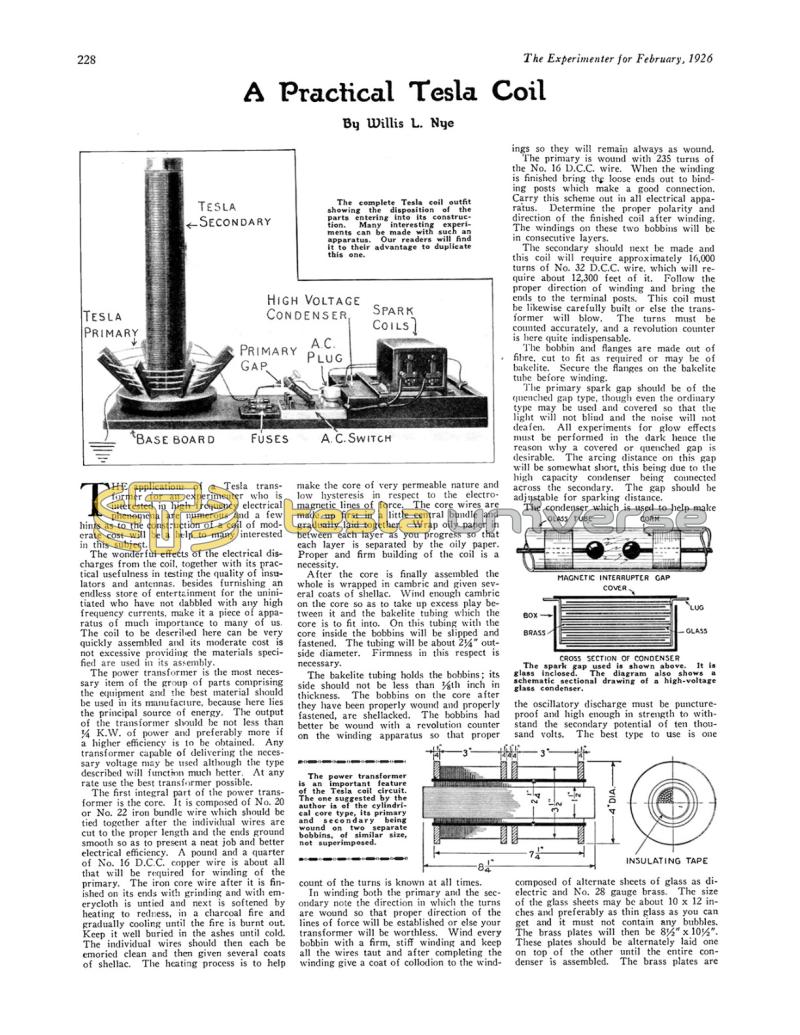 Preview of A Practical Tesla Coil article