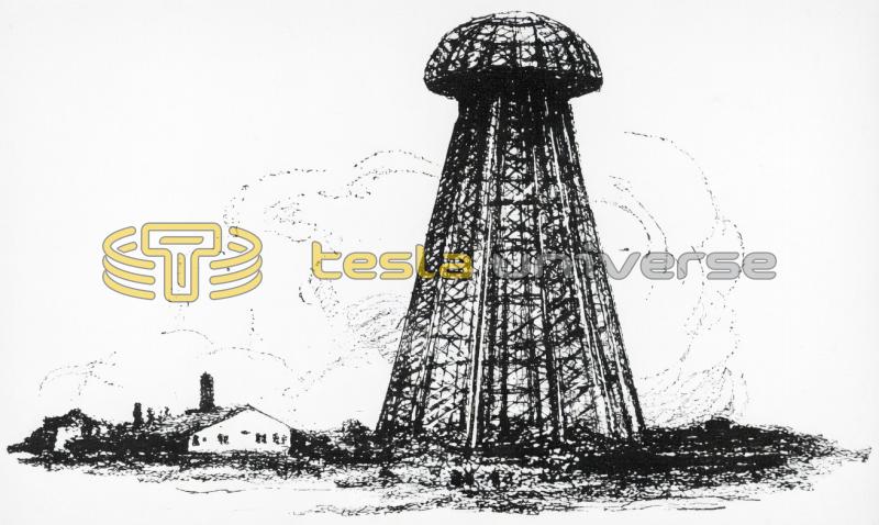 Drawing of Wardenclyffe Tower and Laboratory