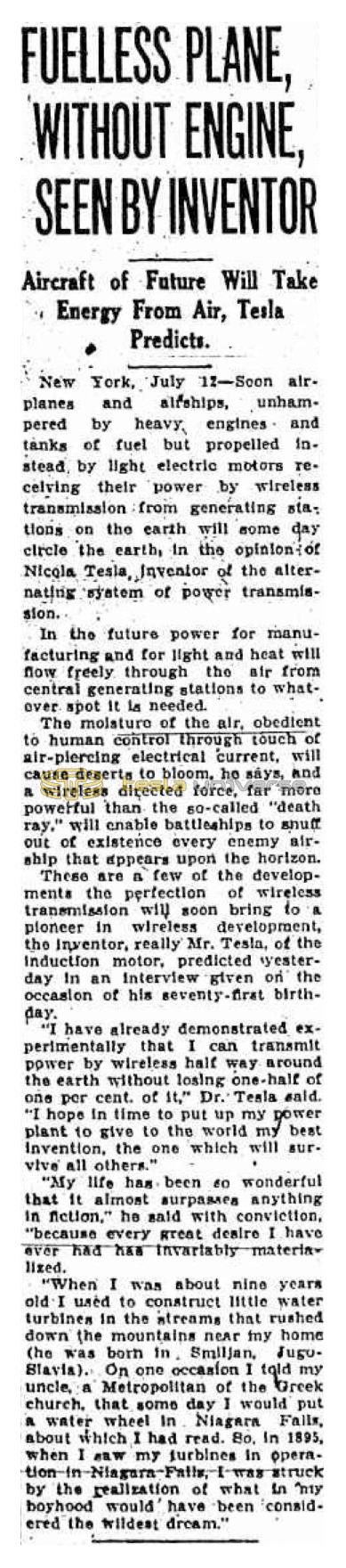 Preview of Fuelless Plane, Without Engine, Seen by Inventor article