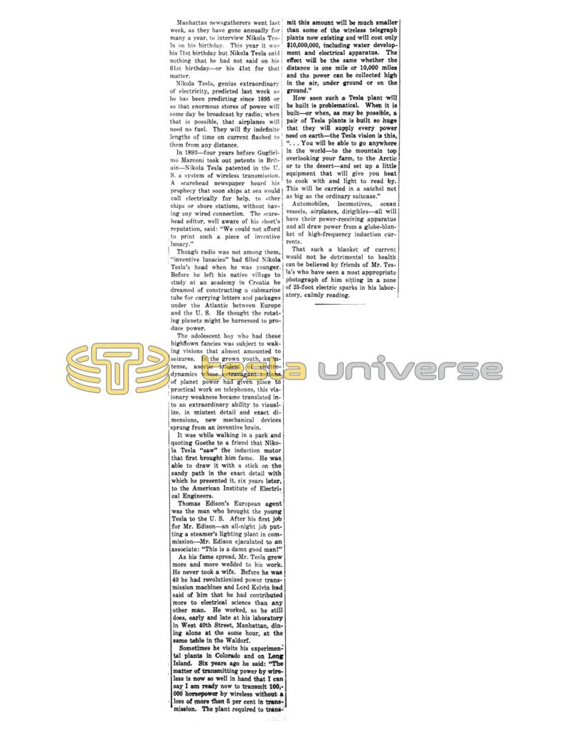 Preview of Nikola Tesla's Head Filled with "Inventive Lunacies" article