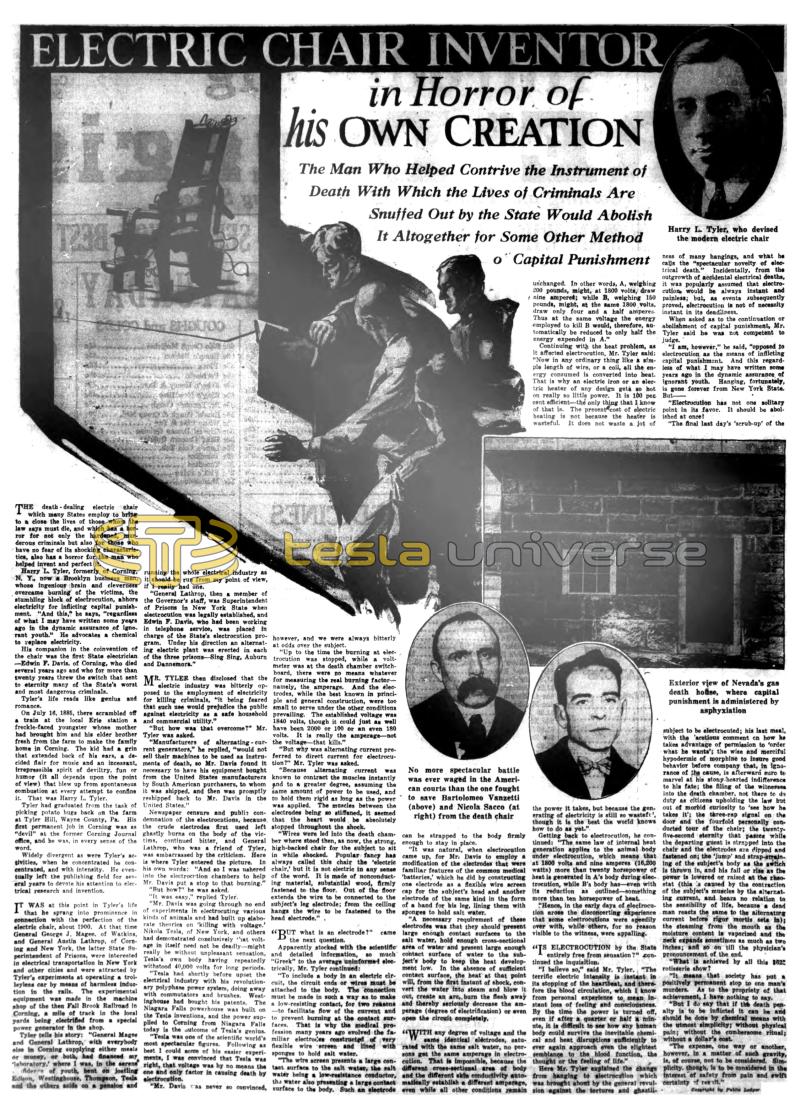 Preview of Electric Chair Inventor in Horror of his Own Creation article