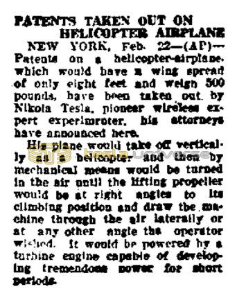 Preview of Patents Taken Out on Helicopter Airplane article
