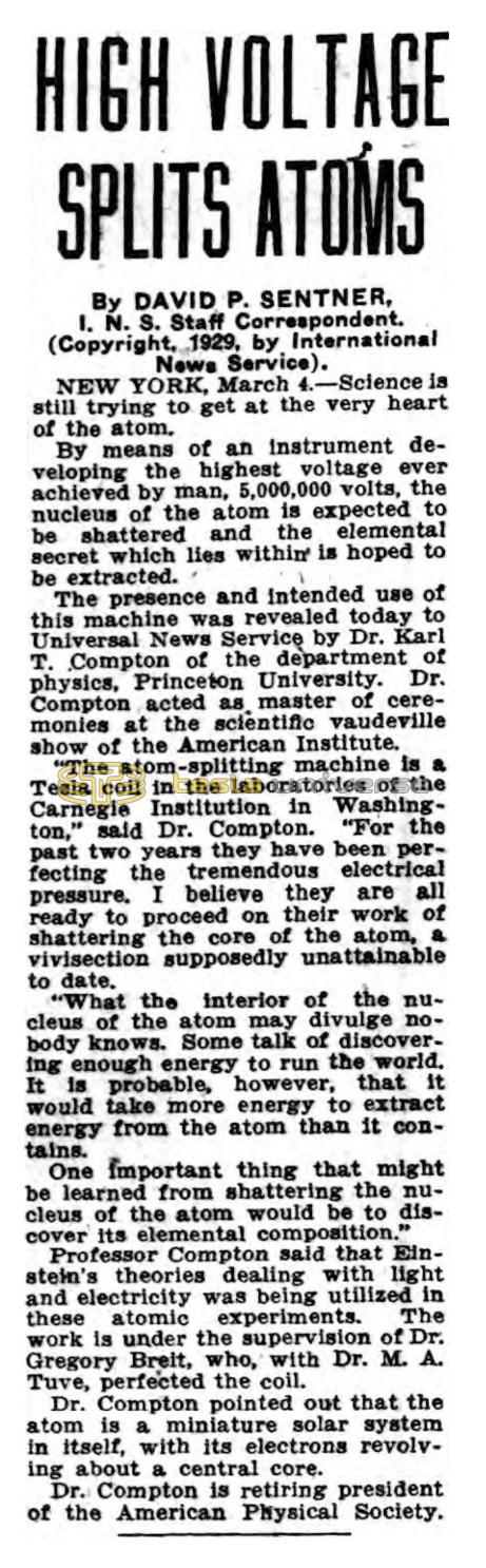 Preview of High Voltage Splits Atoms article