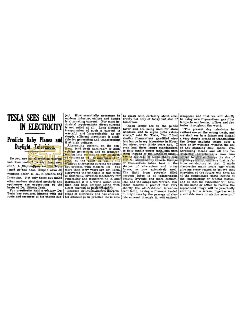 Preview of Tesla Sees Gain in Electricity article