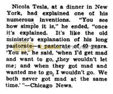 Preview of Nikola Tesla vs. the Minister article