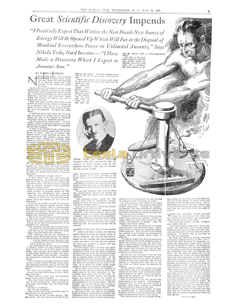 Preview of Great Scientific Discovery Impends article