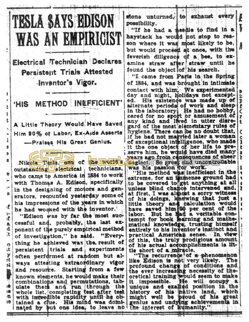 Preview of Tesla Says Edison Was an Empiricist article