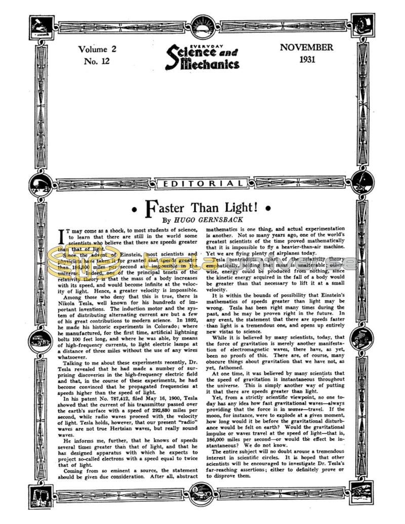 Preview of Faster Than Light! article