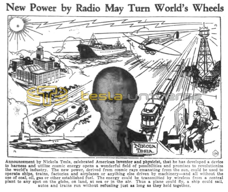 Preview of New Power by Radio May Turn World's Wheels article