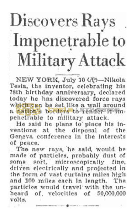 Preview of Discovers Rays Impenetrable to Military Attack article