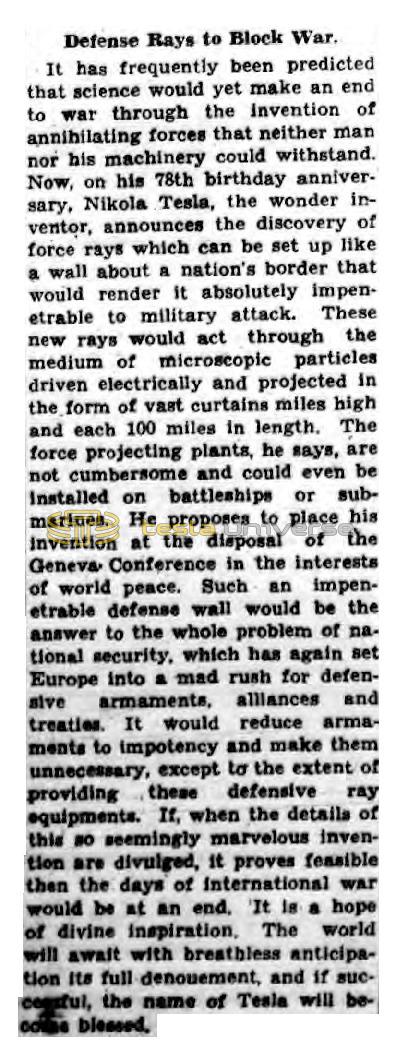 Preview of Defense Rays to Block War article