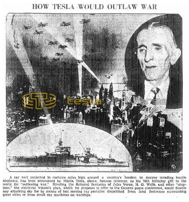 Preview of How Tesla Would Outlaw War article