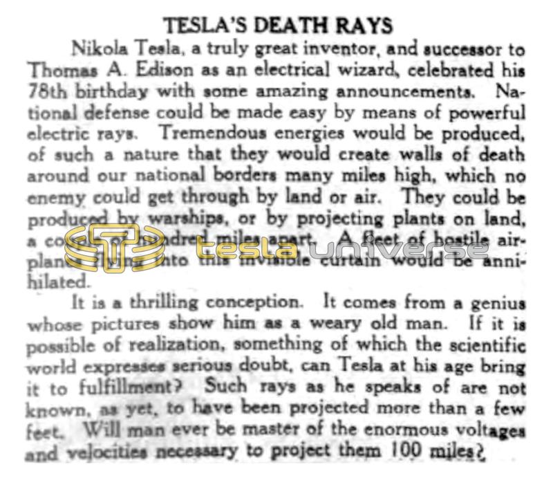 Preview of Tesla's Death Rays (reprint 2) article