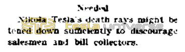 Preview of Needed - Nikola Tesla's Death Rays (reprint 2) article