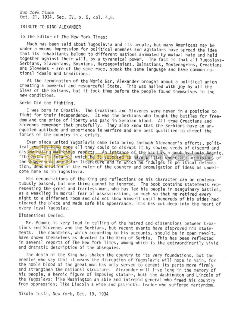 Preview of Tribute to King Alexander article