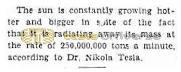 Preview of Nikola Tesla on the Sun article
