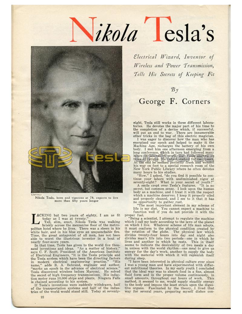 Preview of Nikola Tesla's Youth and Strength at 78 article