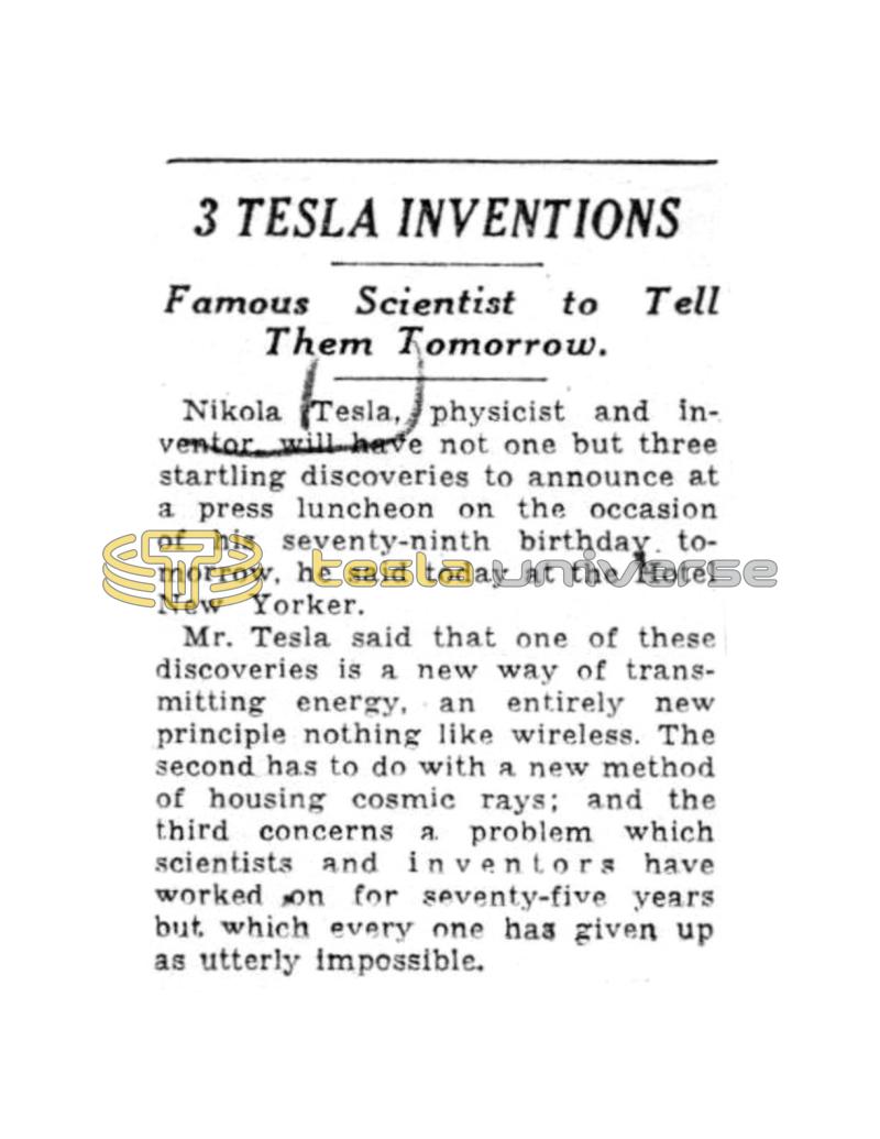 Preview of 3 Tesla Inventions article