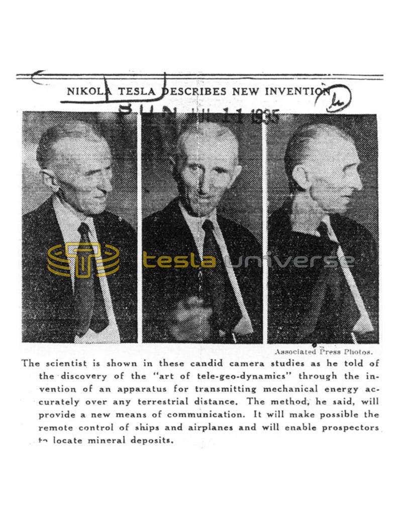 Preview of Nikola Tesla Describes New Invention article