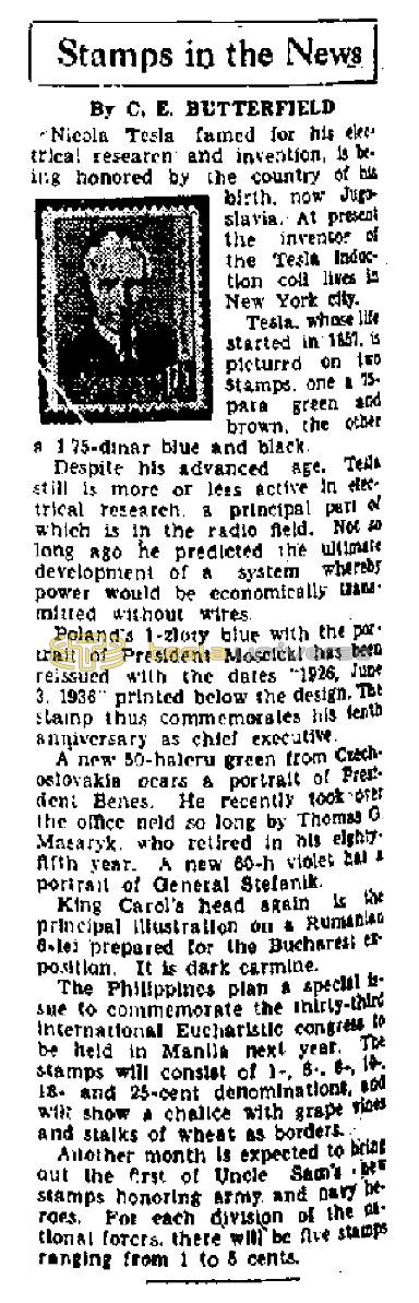 Preview of Stamps in the News (July, 7, 1936) article