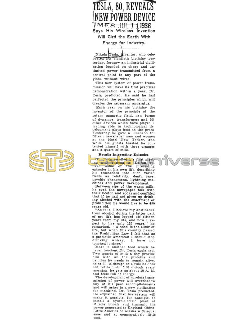 Preview of Tesla, 80, Reveals New Power Device article