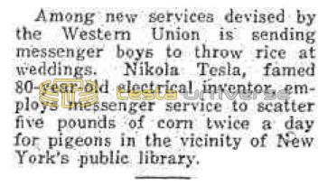 Preview of Nikola Tesla Employs Messenger Service article